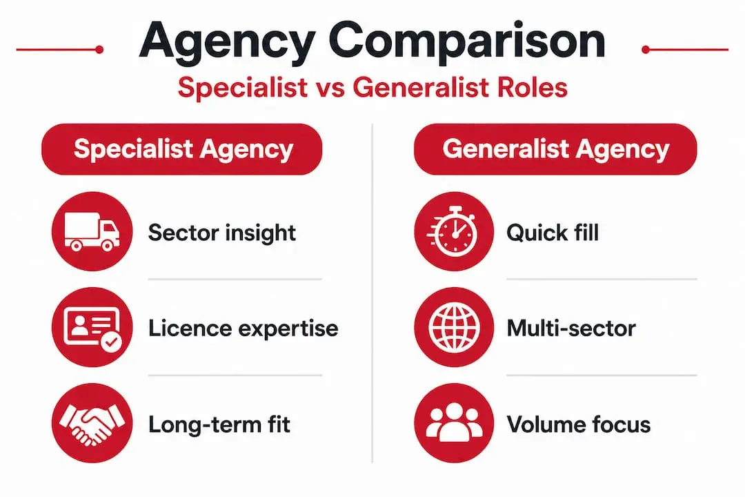 Infographic comparing specialist and generalist agencies