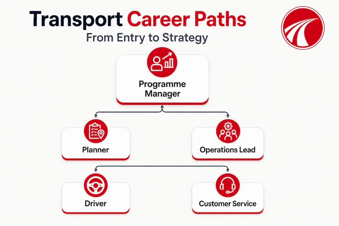 Hierarchy diagram of transport career paths