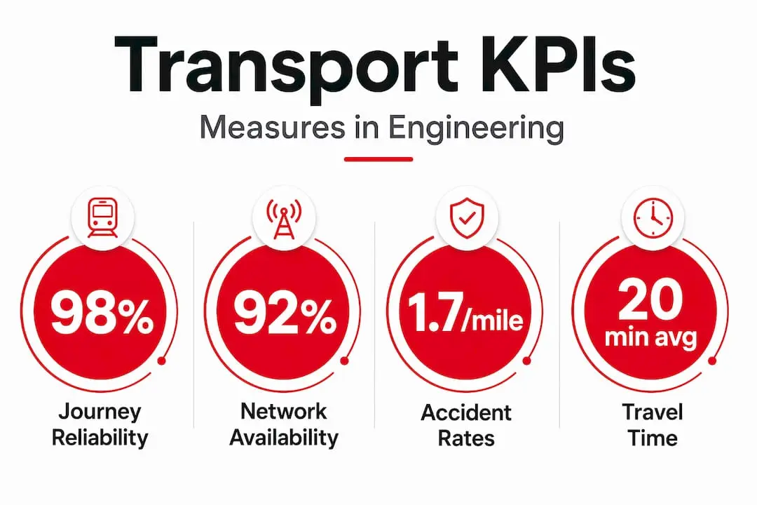 Infographic showing key transport engineering KPIs